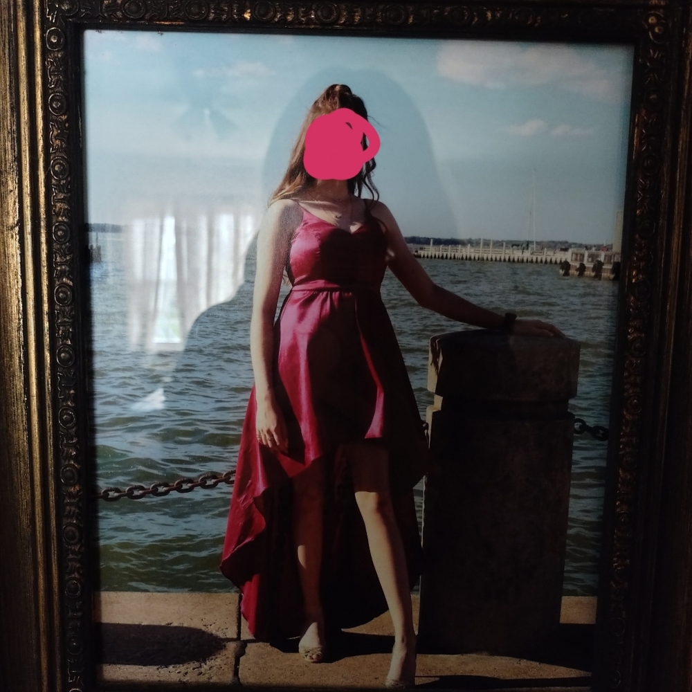 Mulberry Shimmer High-Low Strap Style Prom/ Homecoming Dress